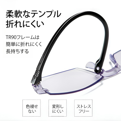 【小顔効果】累進レンズブルーライト対策老メガネ