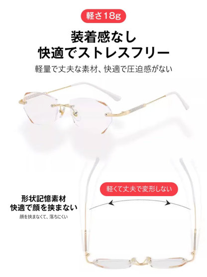 超軽量ブルーライト対策老眼鏡
