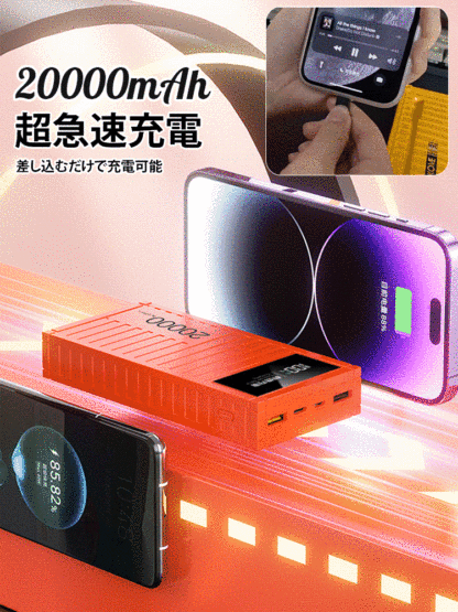 【20000mAh】急速充電66Wモバイルバッテリー