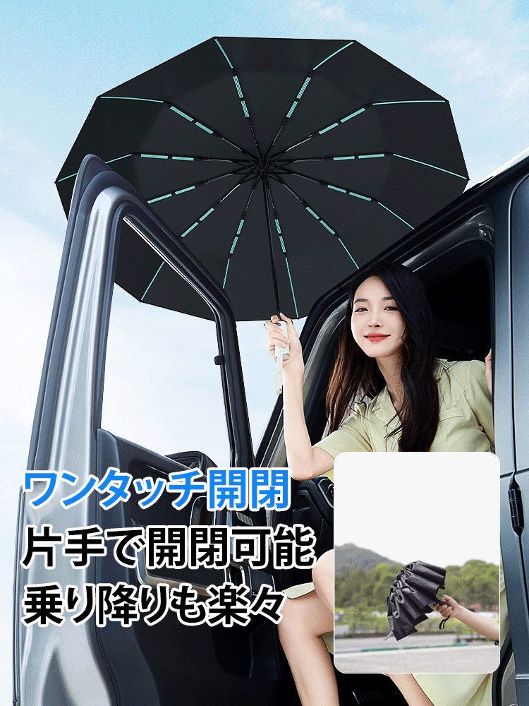 ワンタッチ開閉折りたたみ晴雨兼用傘