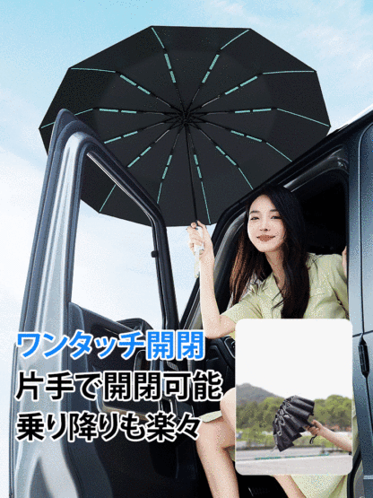 ワンタッチ開閉折りたたみ晴雨兼用傘