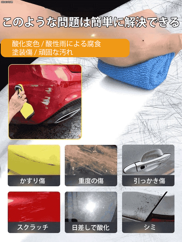 車のキズ補修コーティング剤