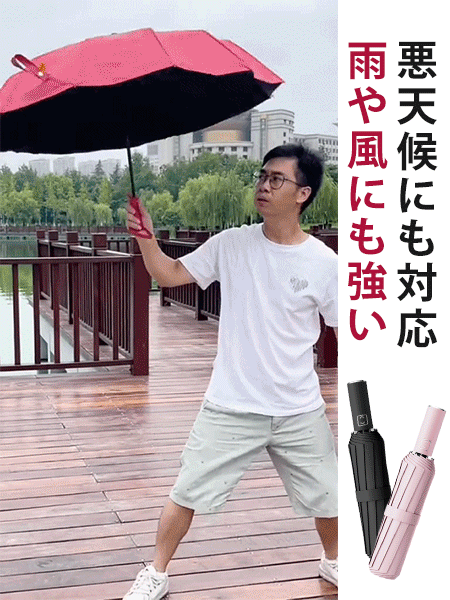 ワンタッチ開閉折りたたみ晴雨兼用傘