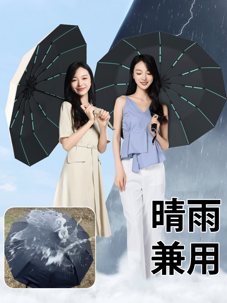 ワンタッチ開閉折りたたみ晴雨兼用傘