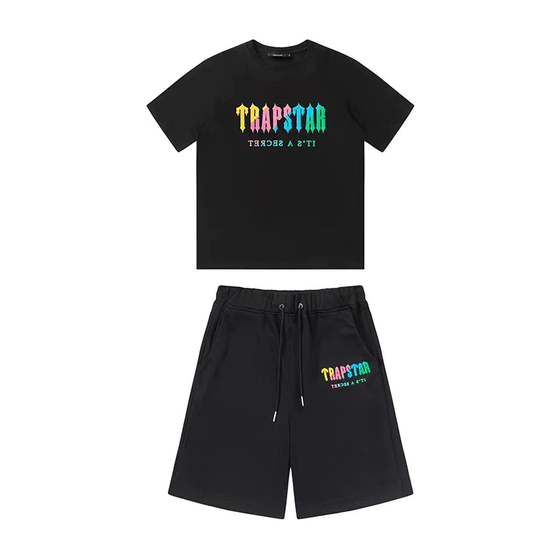 TRAPSTAR Chenille Decoded Chort Set-candy Flavours black