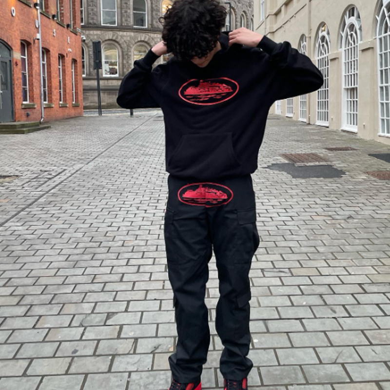 Alcatraz Hoodie Black Red Set