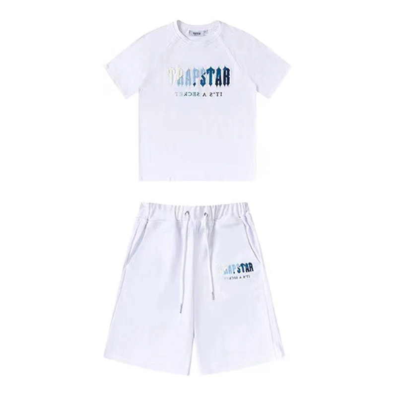 TRAPSTAR Chenille Decoded Chort Set-ice Flavours White