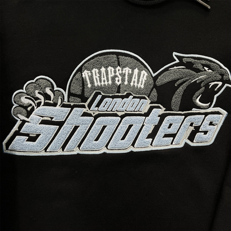 Trapstar Shooters Hooded Tracksuit-BLACK-SKYBLUE