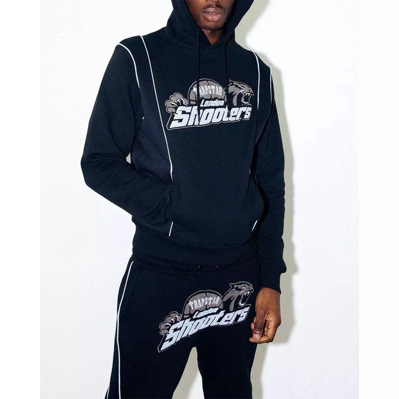 TRAPSTAR SHOOTERS TECHNICAL HOODIE TRACKSUIT - BLACK/BLUE