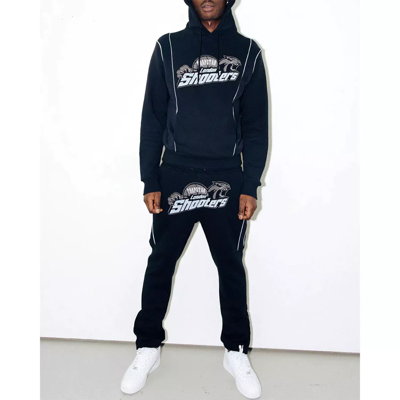 TRAPSTAR SHOOTERS TECHNICAL HOODIE TRACKSUIT - BLACK/BLUE