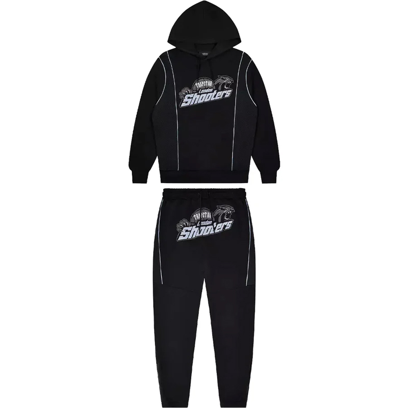 TRAPSTAR SHOOTERS TECHNICAL HOODIE TRACKSUIT - BLACK/BLUE