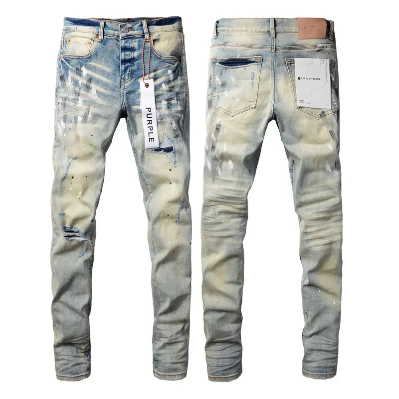 Jeans American High Street Paint, Distressed and Distressed 2024 New Fashion Trend High Quality Jeans