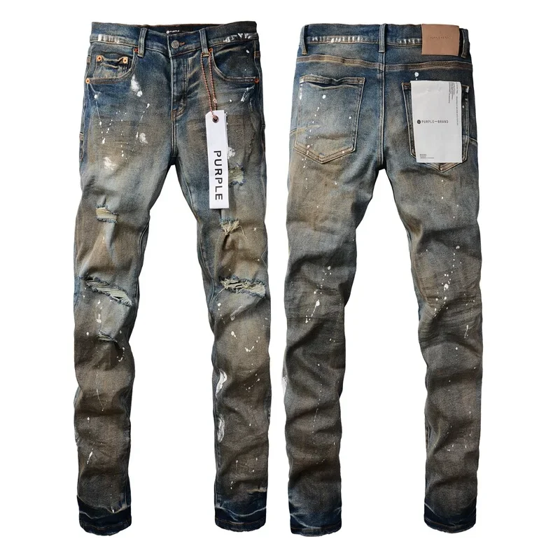 Jeans with American Distressed Paint and Distressed Holes 2024 New Fashion Trend High Quality Jeans