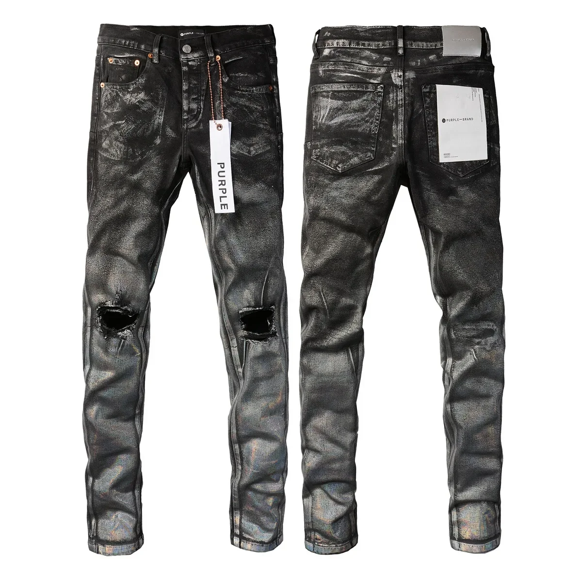 Jeans American High Street White Paint Distressed 2024 New Fashion Trend High Quality Jeans