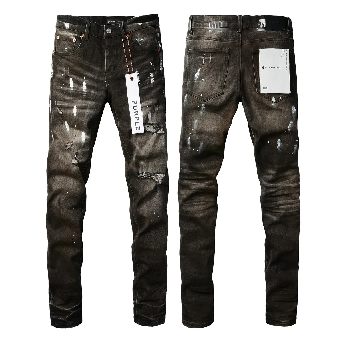 Jeans American High Street Distressed Black Paint 2024 New Fashion Trend High Quality Jeans