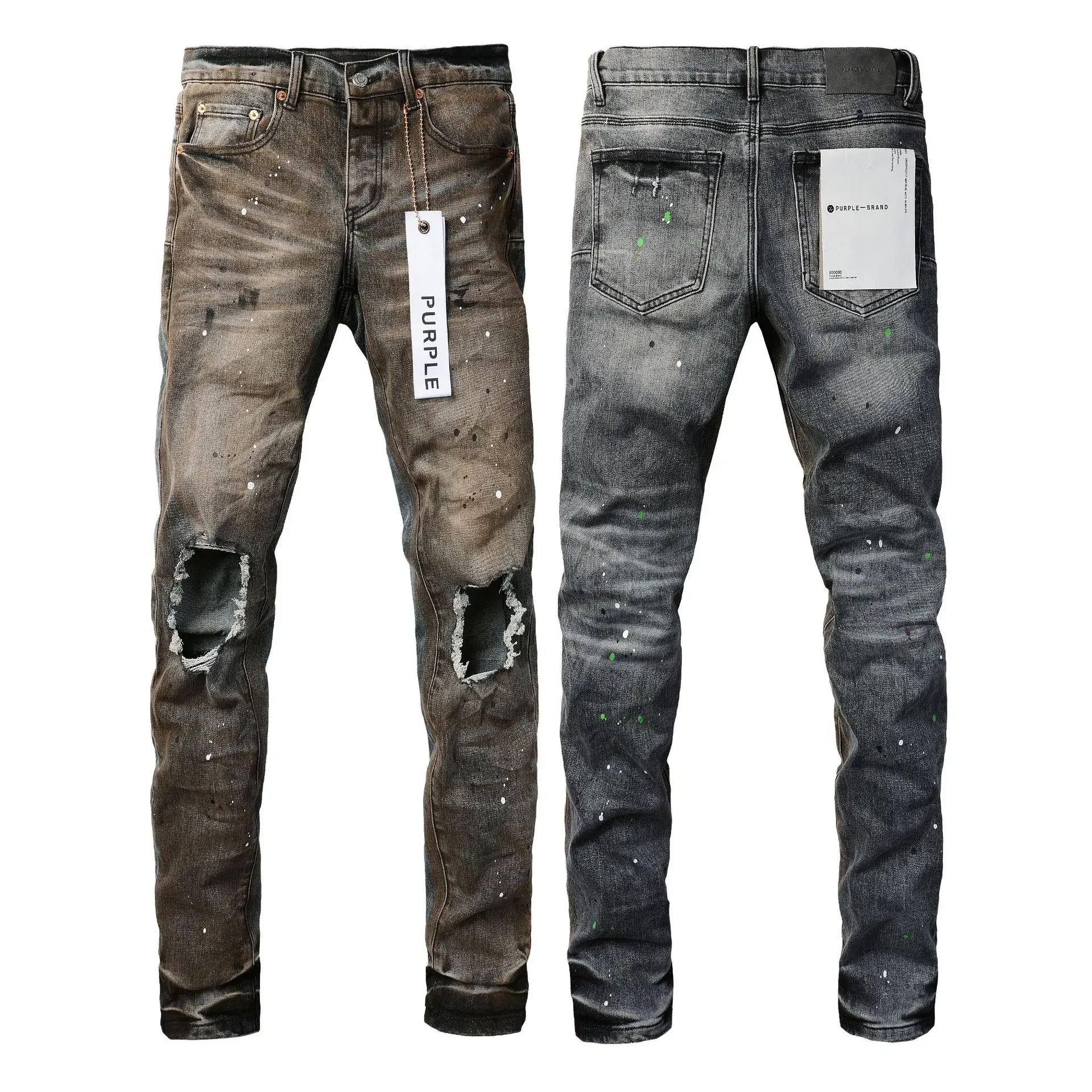 jeans American high street hole two-color washing 2024 New Fashion Trend High quality Jeans
