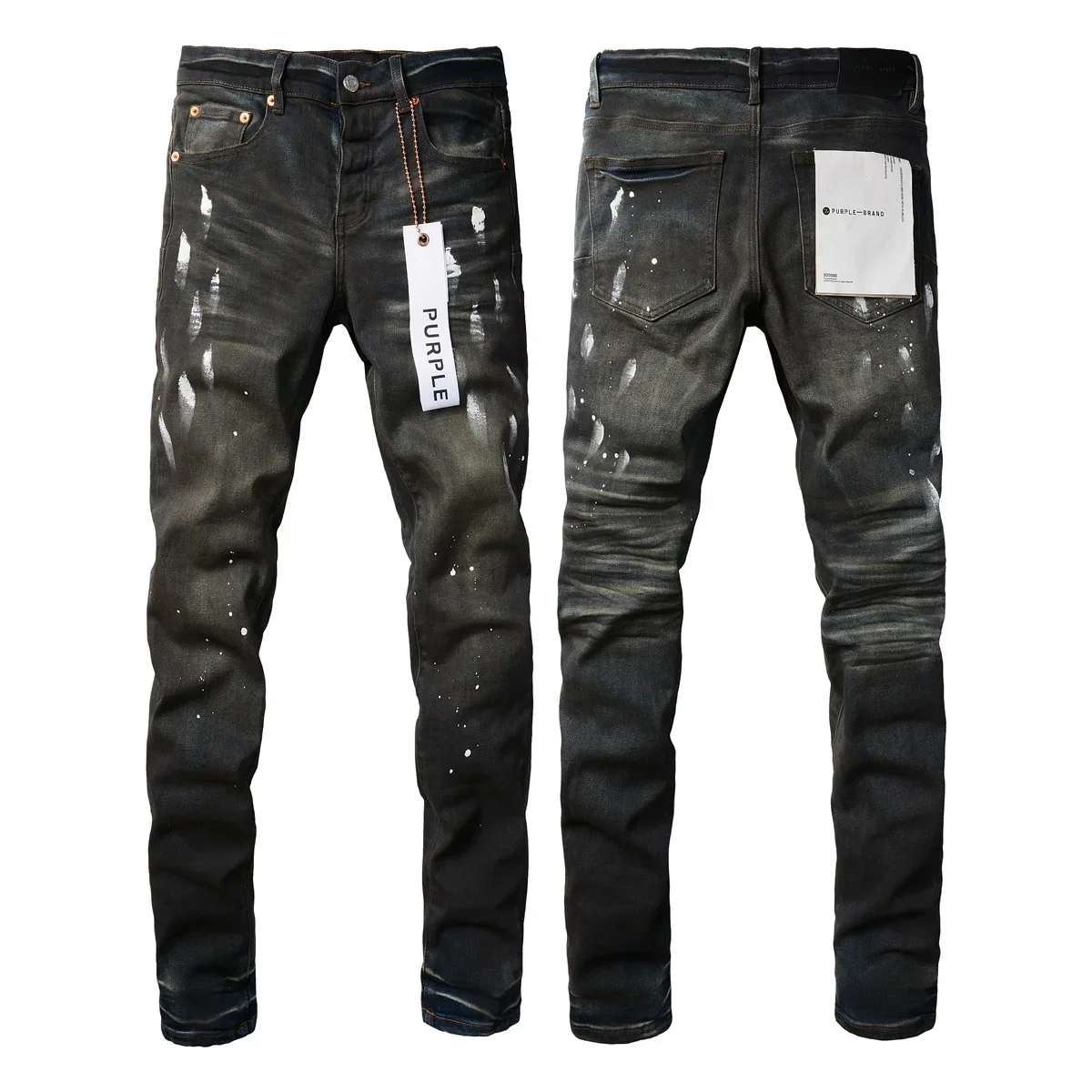 Jeans American High Street Distressed Black Paint 2024 New Fashion Trend High Quality Jeans