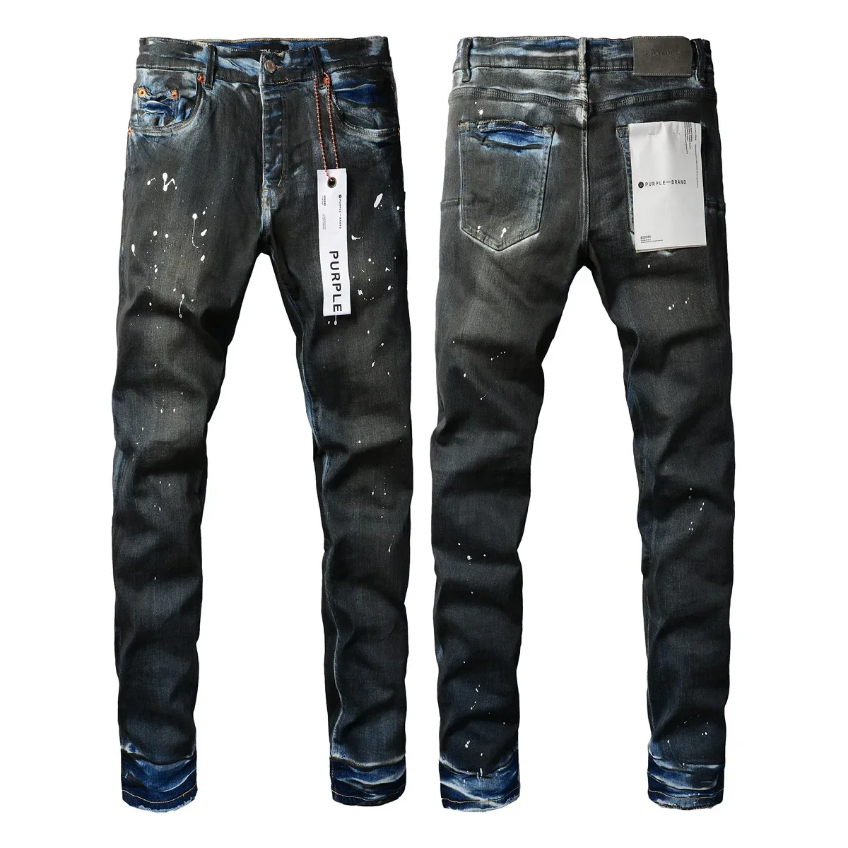 Jeans American High Street Heavy Industries Handmade Black Oil Paint 2024 New Fashion Trend High quality Jeans
