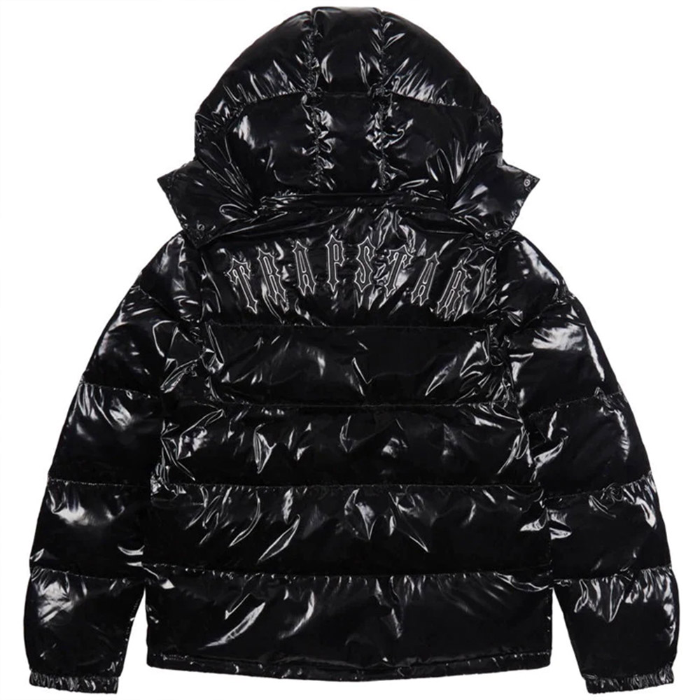 TRAPSTAR Shiny Black Irongate Jacket Detachable Hood