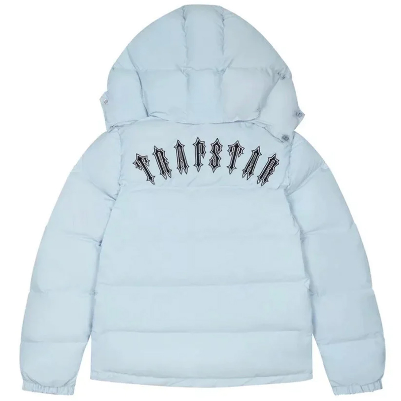 TRAPSTAR DETACHABLE HOODED PUFFER JACKET - ICE BLUE