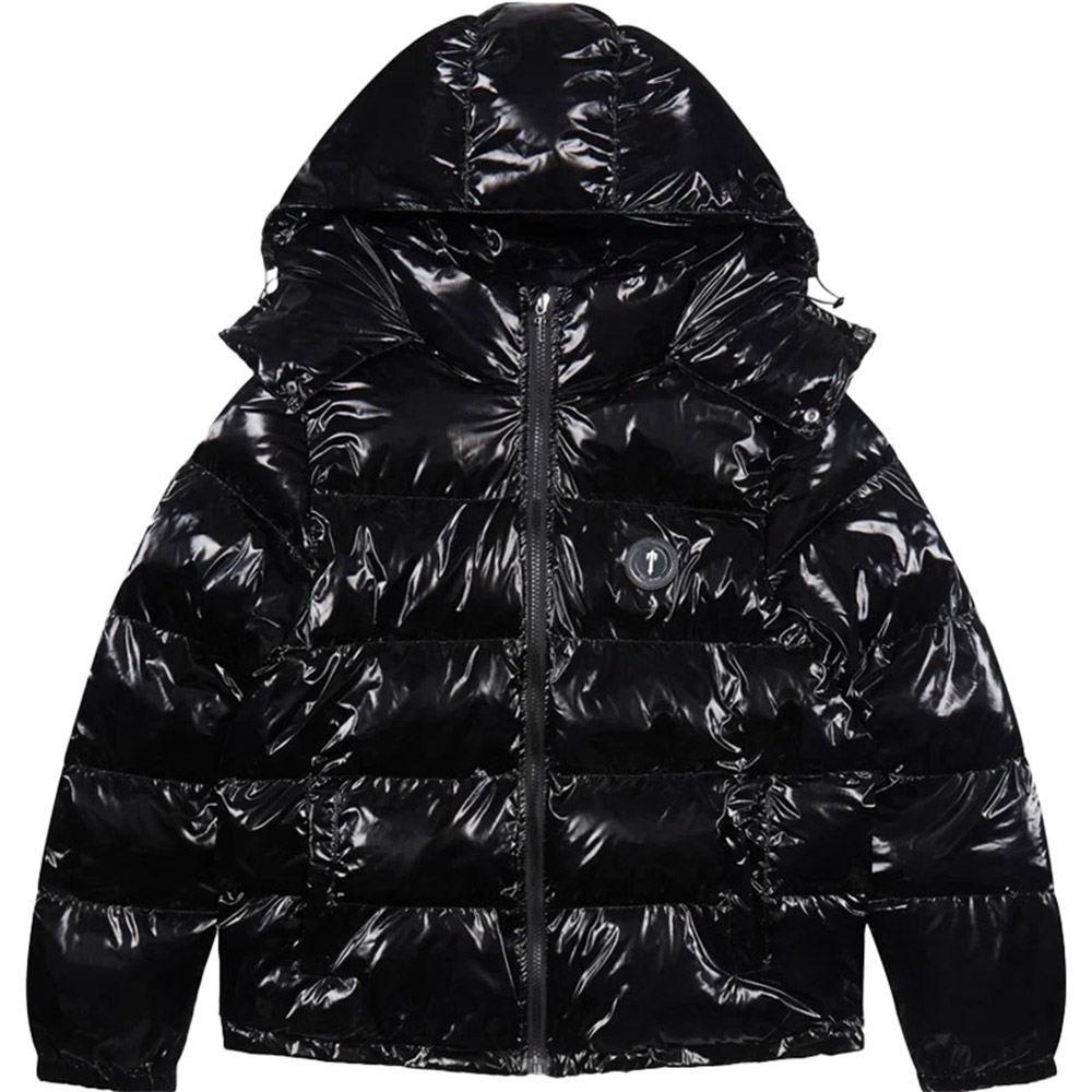 TRAPSTAR Shiny Black Irongate Jacket Detachable Hood