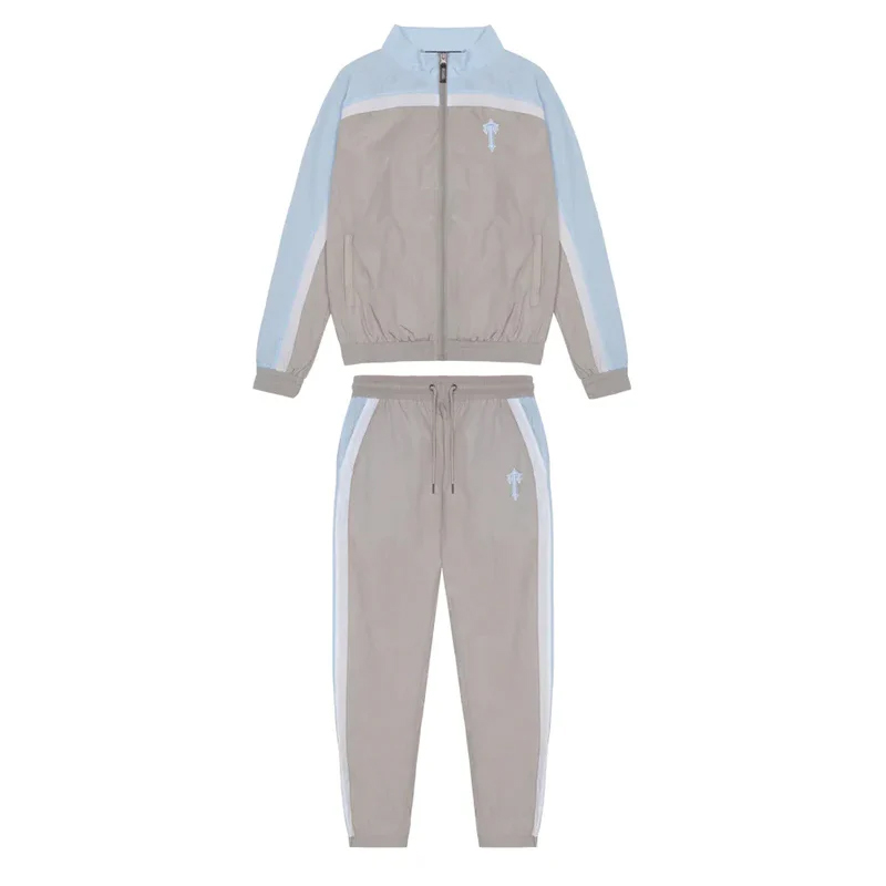 TRAPSTAR IRONGATE T SHELLSUIT - GREY/CASHMERE BLUE/WHITE