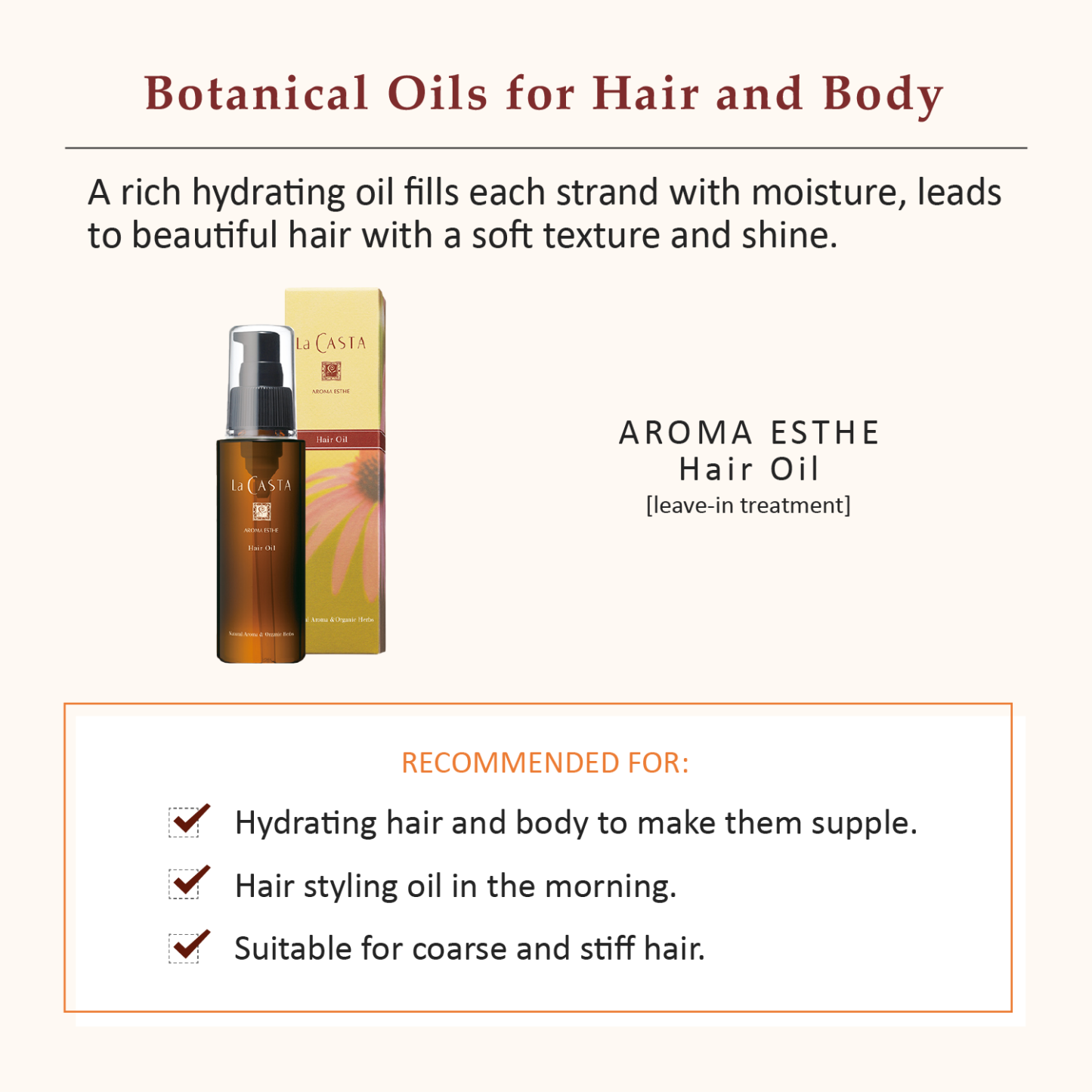 La CASTA AROMA ESTHE HAIR OIL