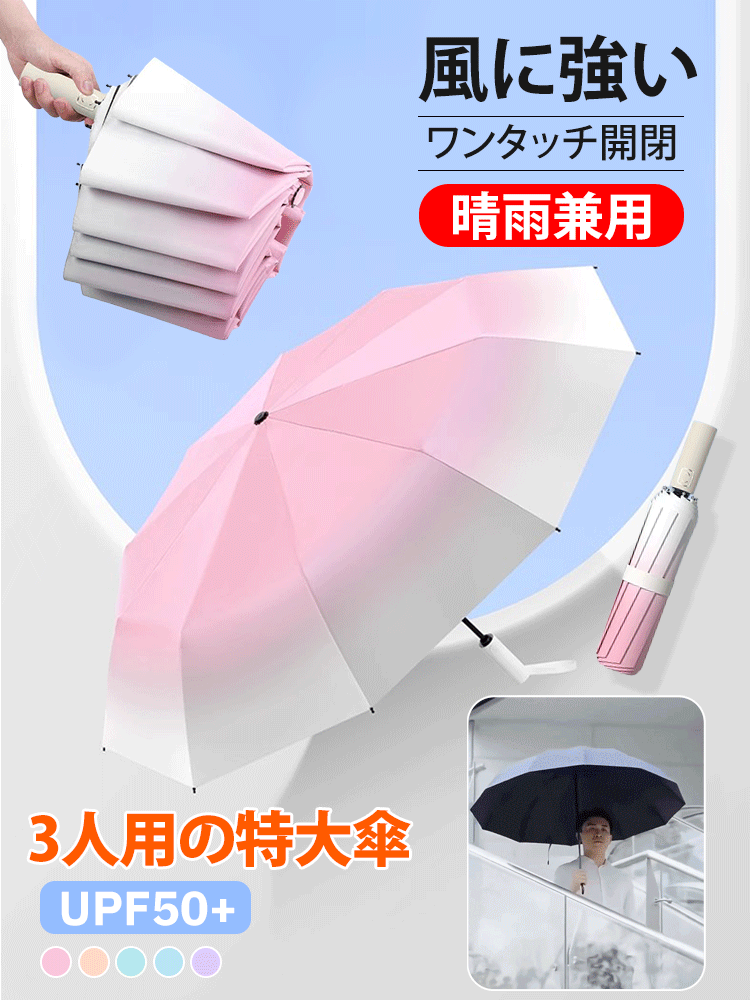 ワンタッチ自動開閉折りたたみ傘