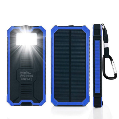 【多機能ソーラー充電器】モバイルバッテリー 20000mAh大容量 高輝度LEDライト アウトドア、登山、旅行、出張、防災に最適