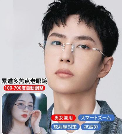 変色ブルーライト防止老眼メガネ 
