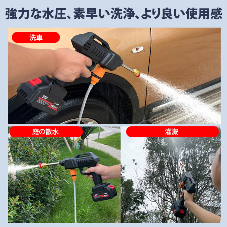 【水で流せる】ポータブル高圧洗車機