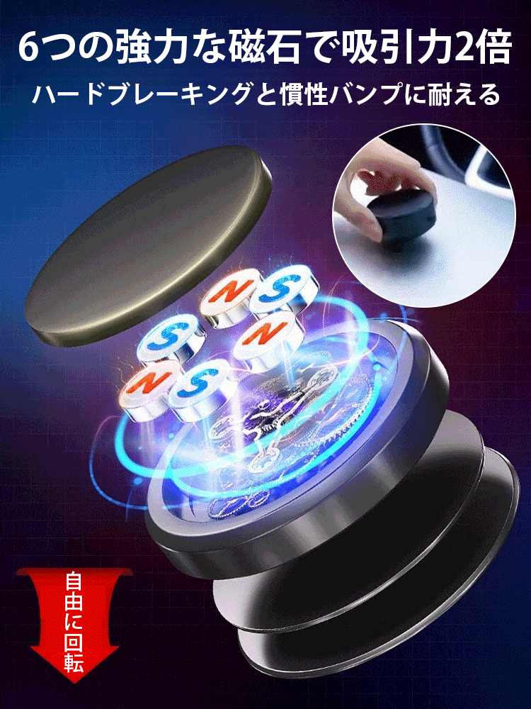 多機能反重力マグネット式スマホホルダー