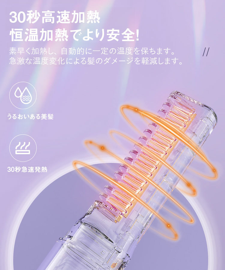 (ストレート&カール両用)マイナスイオン搭載ヒートブラシ