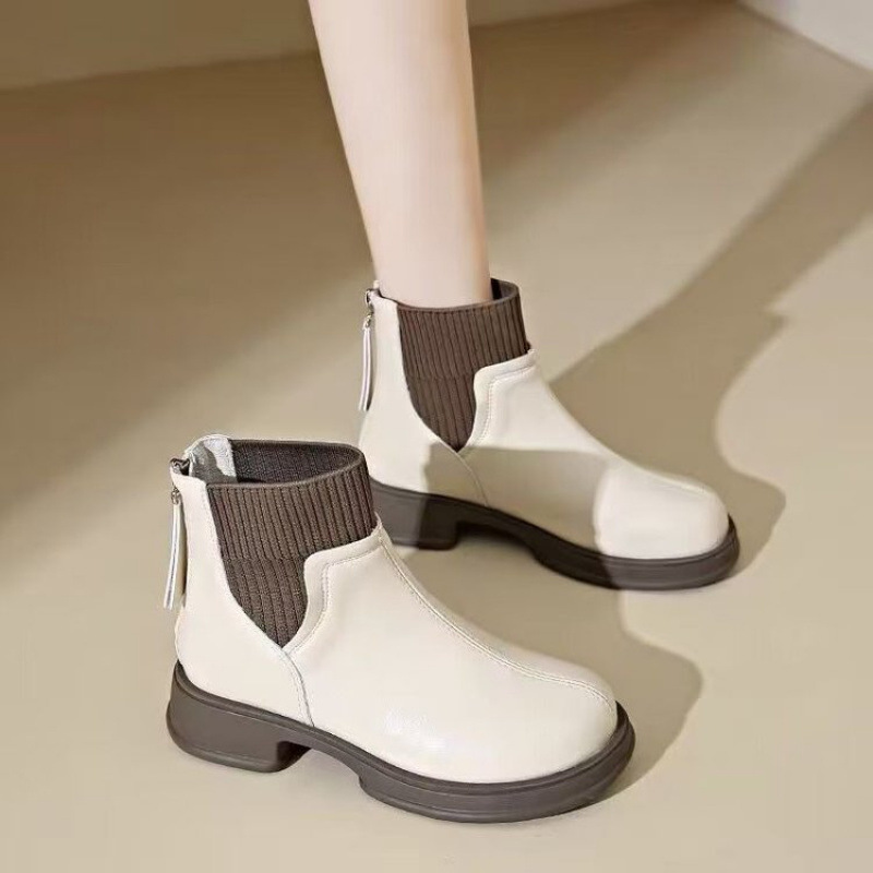 厚底はきぐちニットブーツ