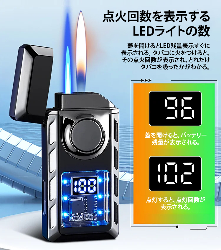 音声制御スマート防風ライター