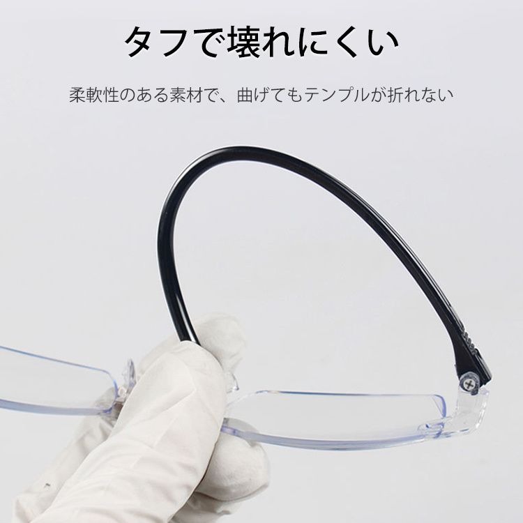 ブルーライト対策のリムレス老眼鏡