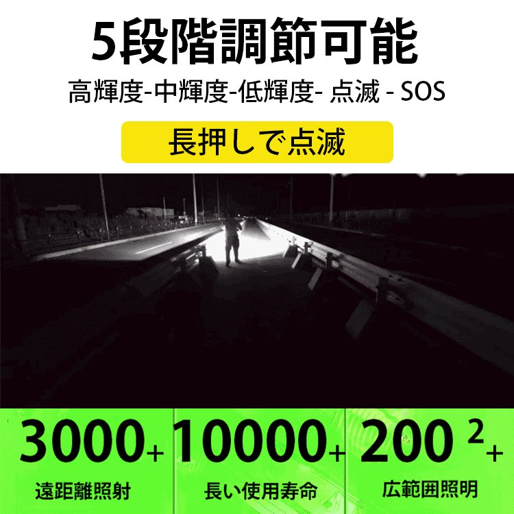 ポータブル高輝度懐中電灯