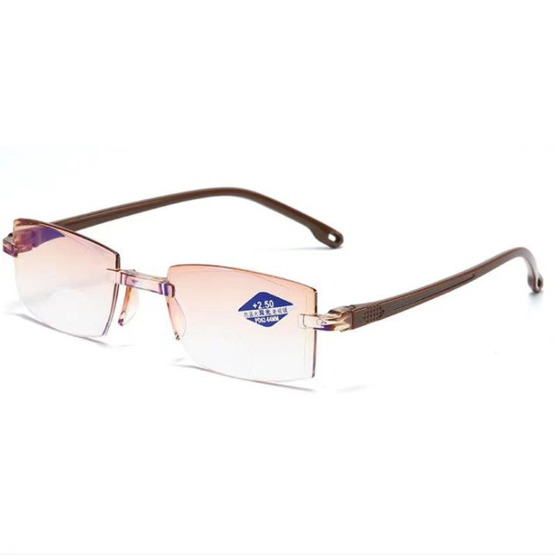 ブルーライト対策のリムレス老眼鏡