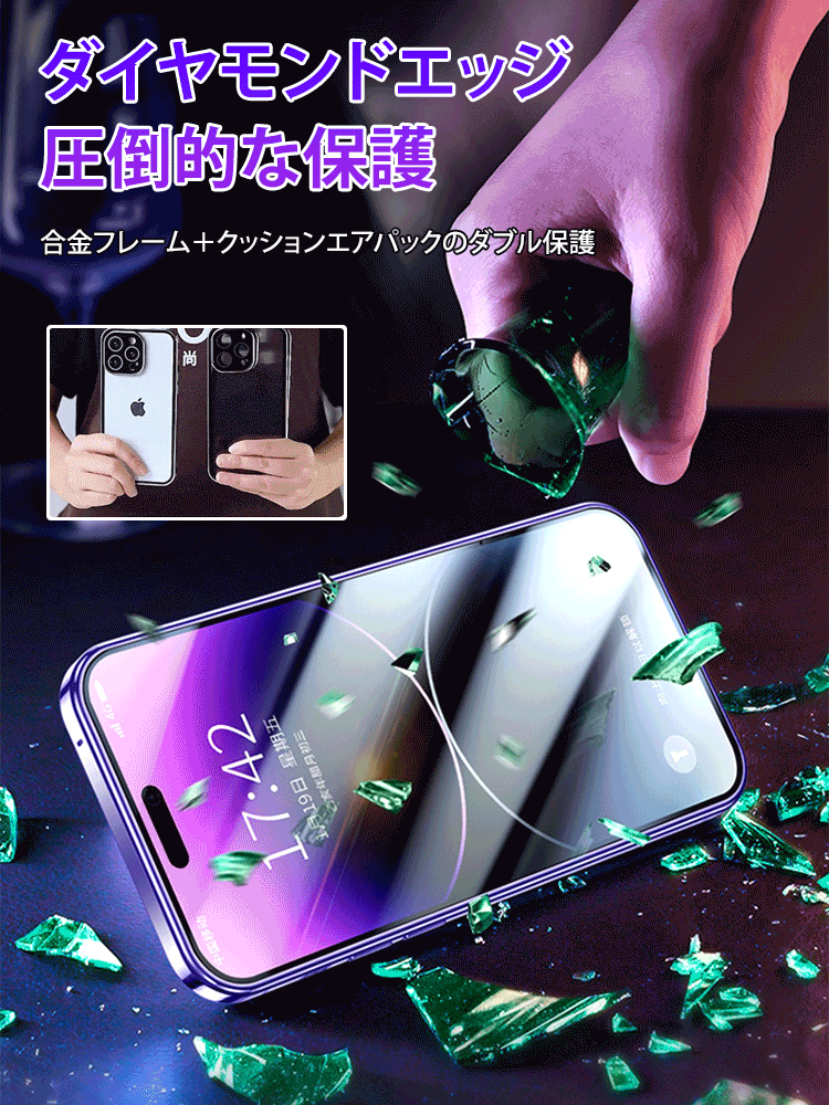 超耐久覗き見防止前後ガラスケース