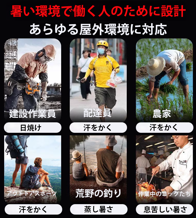 アウトドア腰掛け扇風機