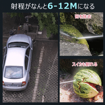 【バッテリー式高圧洗浄機】ターボ増圧、安定、多役、ノズル交換可能、フィルター付き