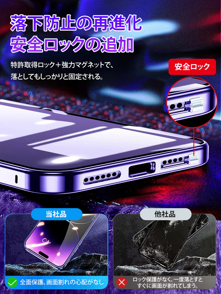 超耐久覗き見防止前後ガラスケース