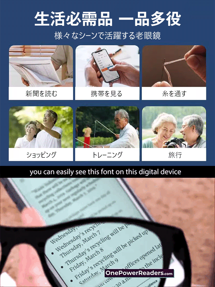 累進多焦点遠近両用老眼鏡