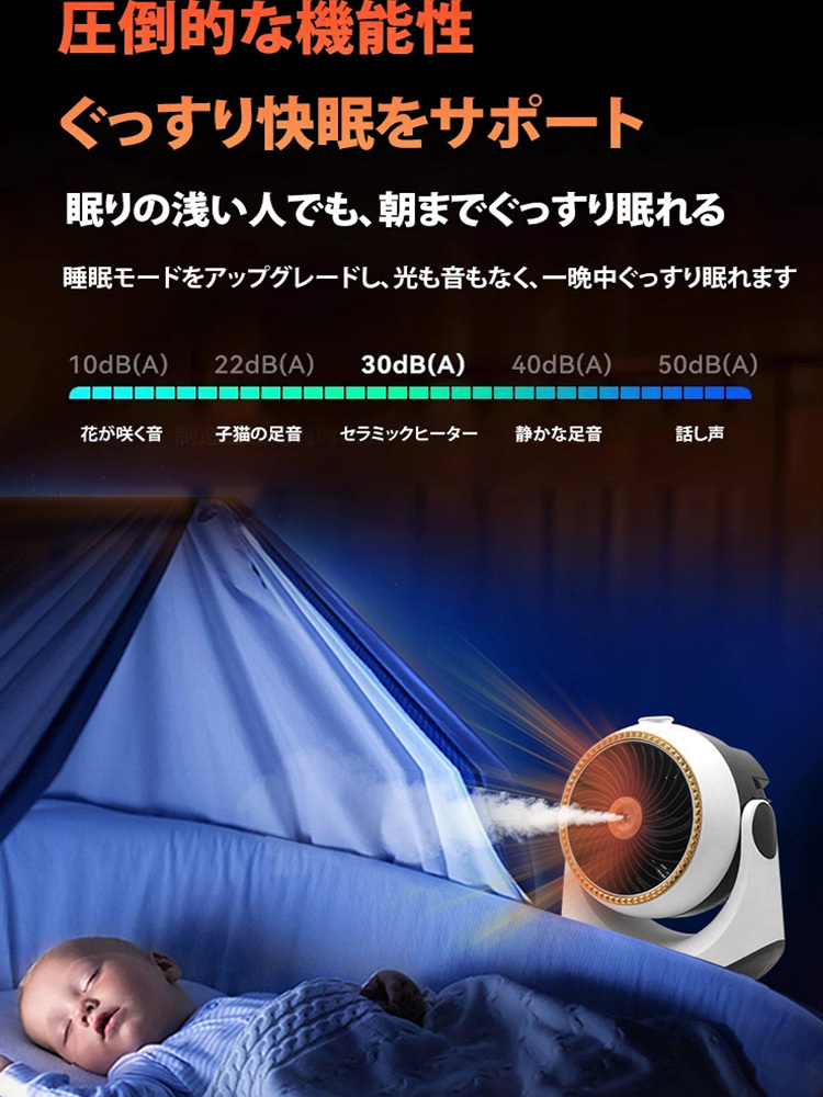 【春風のように心地よい】静音家庭用冷暖両用ファンヒーター