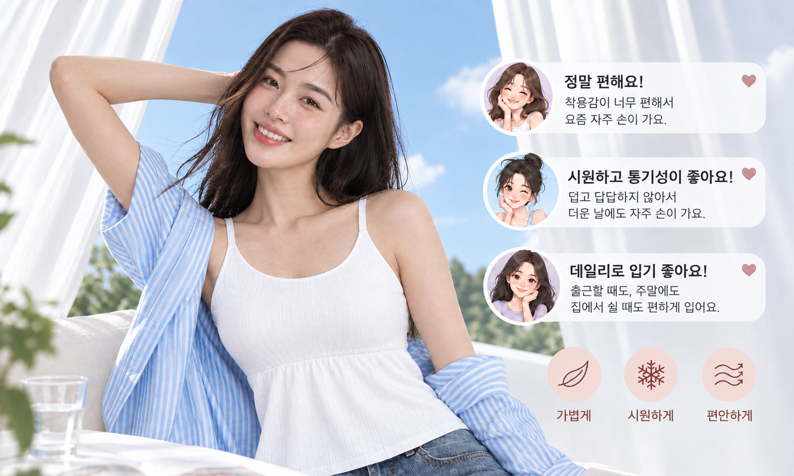 여름 필수템 나시탑 여름 인기 아이템으로 성장 VEIMIA