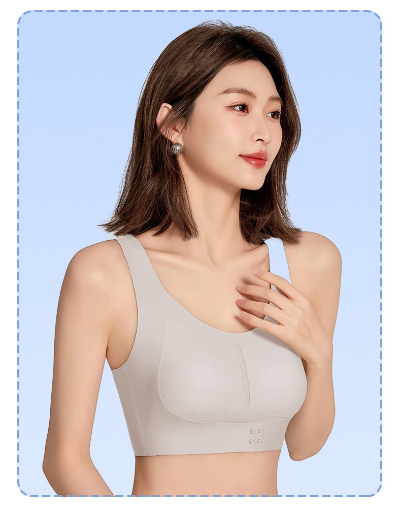 처짐가슴 자세 교정 통기성 브라 모델 착용 이미지 라이트 그레이  VEIMIA  