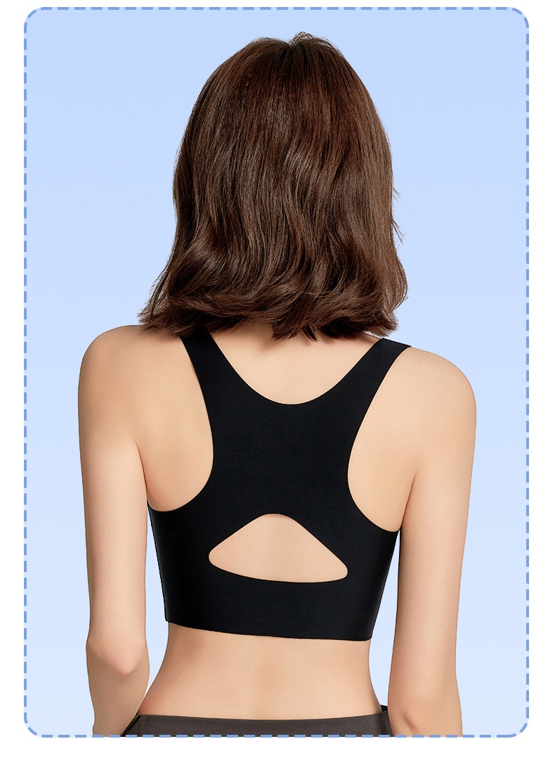 처짐가슴 자세 교정 통기성 브라 모델 착용 이미지 블랙 VEIMIA  