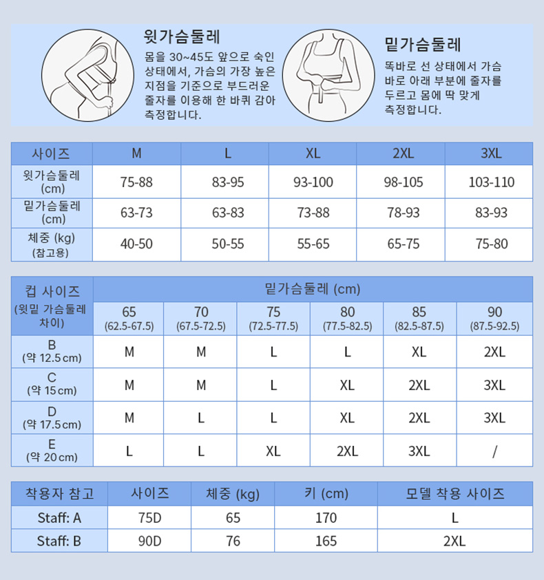 처짐가슴 자세 교정 통기성 브라 사이즈 VEIMIA 