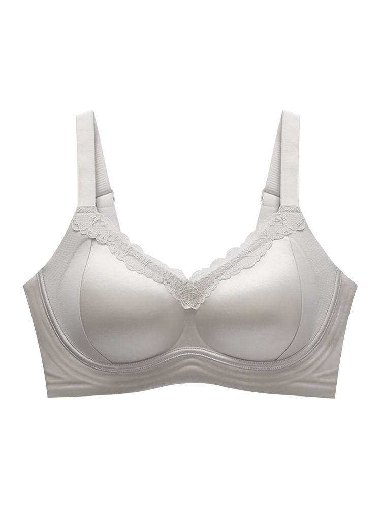 새틴 처짐 방지 보정 브라 실버 그레이 VEIMIA