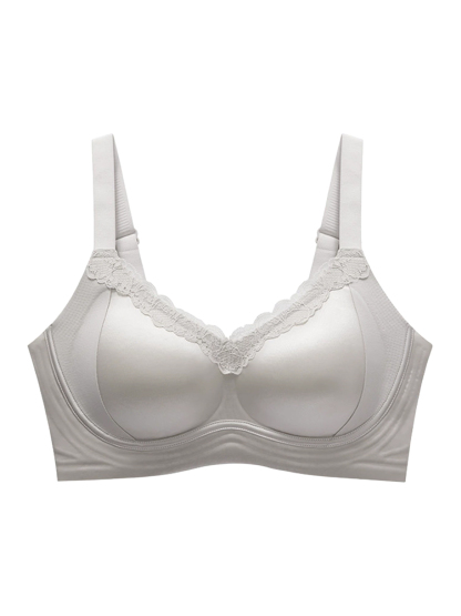 새틴 처짐 방지 보정 브라 실버 그레이 VEIMIA